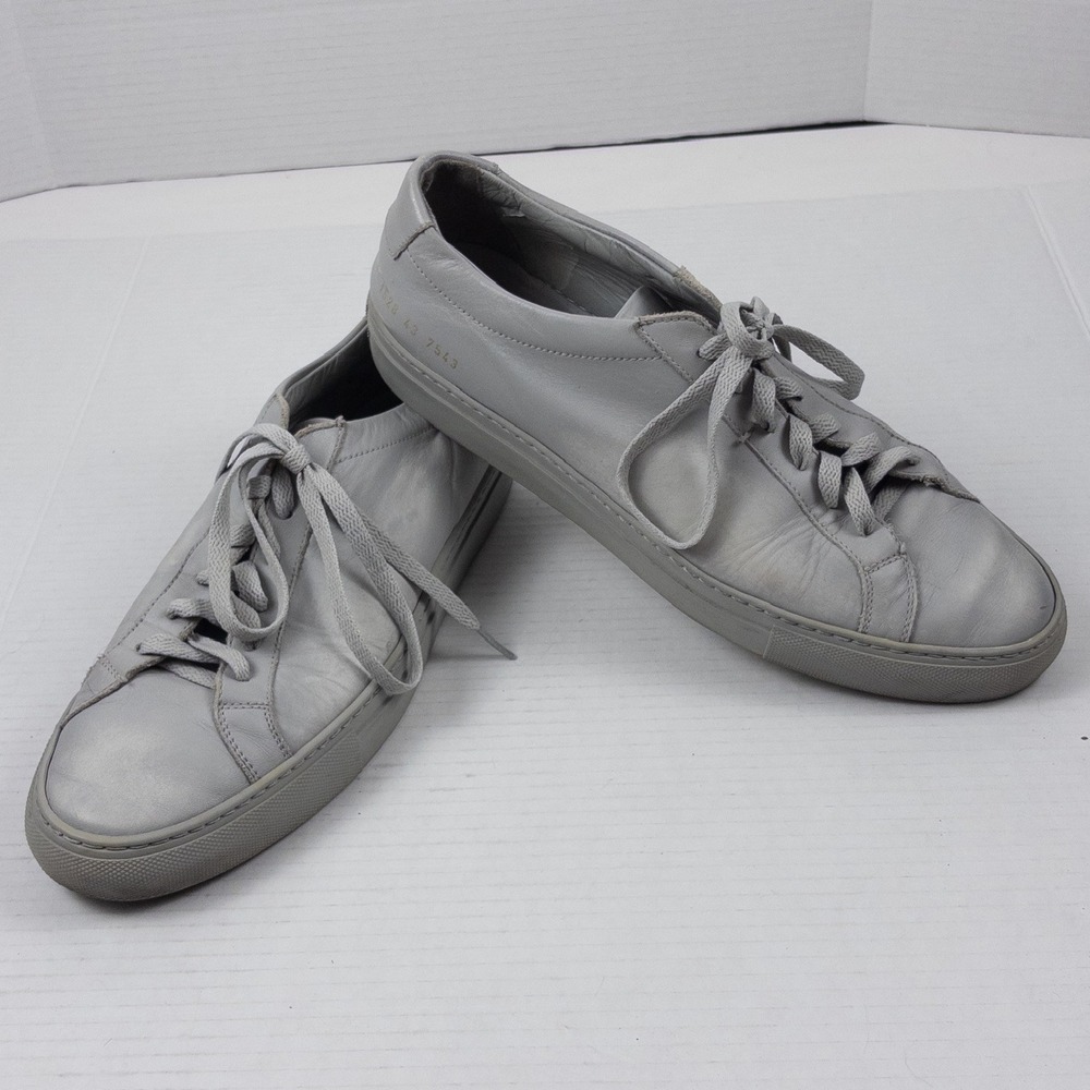 Common Projects Achilles Low Men Size 43 10 Gray Leather Sneaker Minimal Luxury